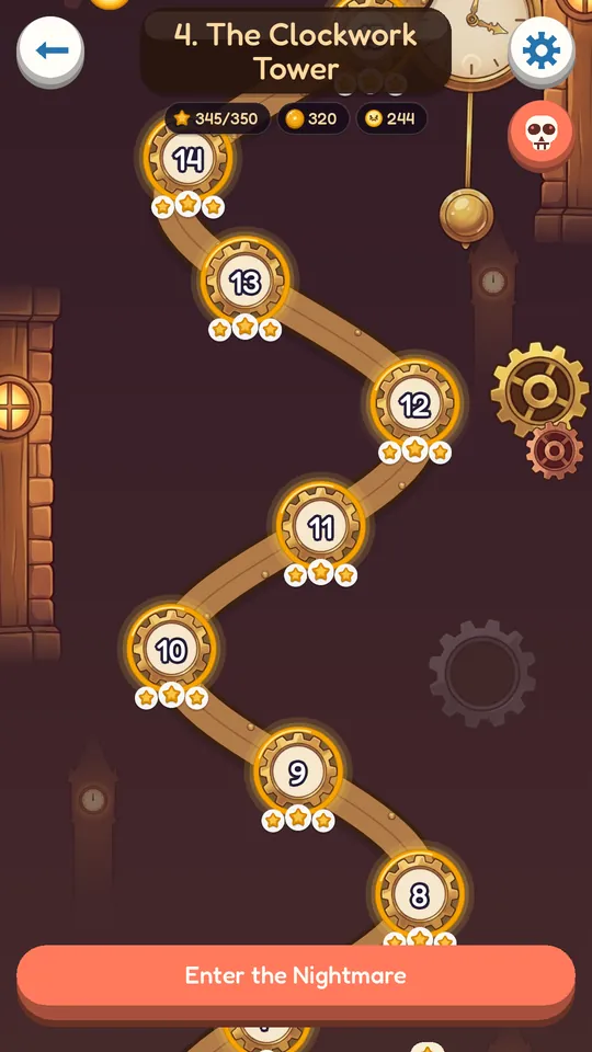 The map of The Clockwork Tower